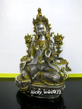 Pure copper, Tibetan Buddhism, Green Tara statue, bronze sculpture of Buddha, buddhist figure, Bodhisattva Tara figurine~