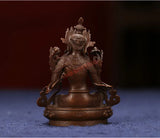 Pure Copper Green Tara, Buddha statue of Bodhisattva, Tibetan Tantric Buddhism, household decoration, exquisite B-level craft