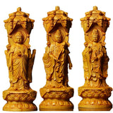 wooden Avalokitesvara Tathagata Buddha Statues figure statue traditional hand carving Home Decor Feng Shui Statue 20cm/7.86 in