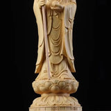 Solid wood carving Ksitigarbha Decorative statue ，Hand-carved，Chinese Buddha Statue Home Living Room Feng Shui Decoration