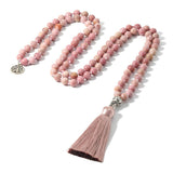 Collier Mala Quartz Rose