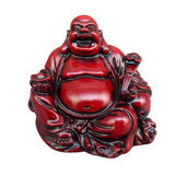 Bouddha Rieur Résine Rouge